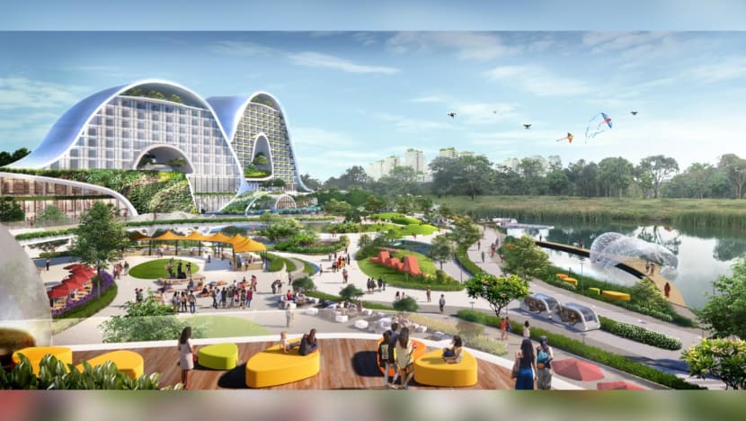 Artist impression of the integrated tourism development at Jurong Lake District